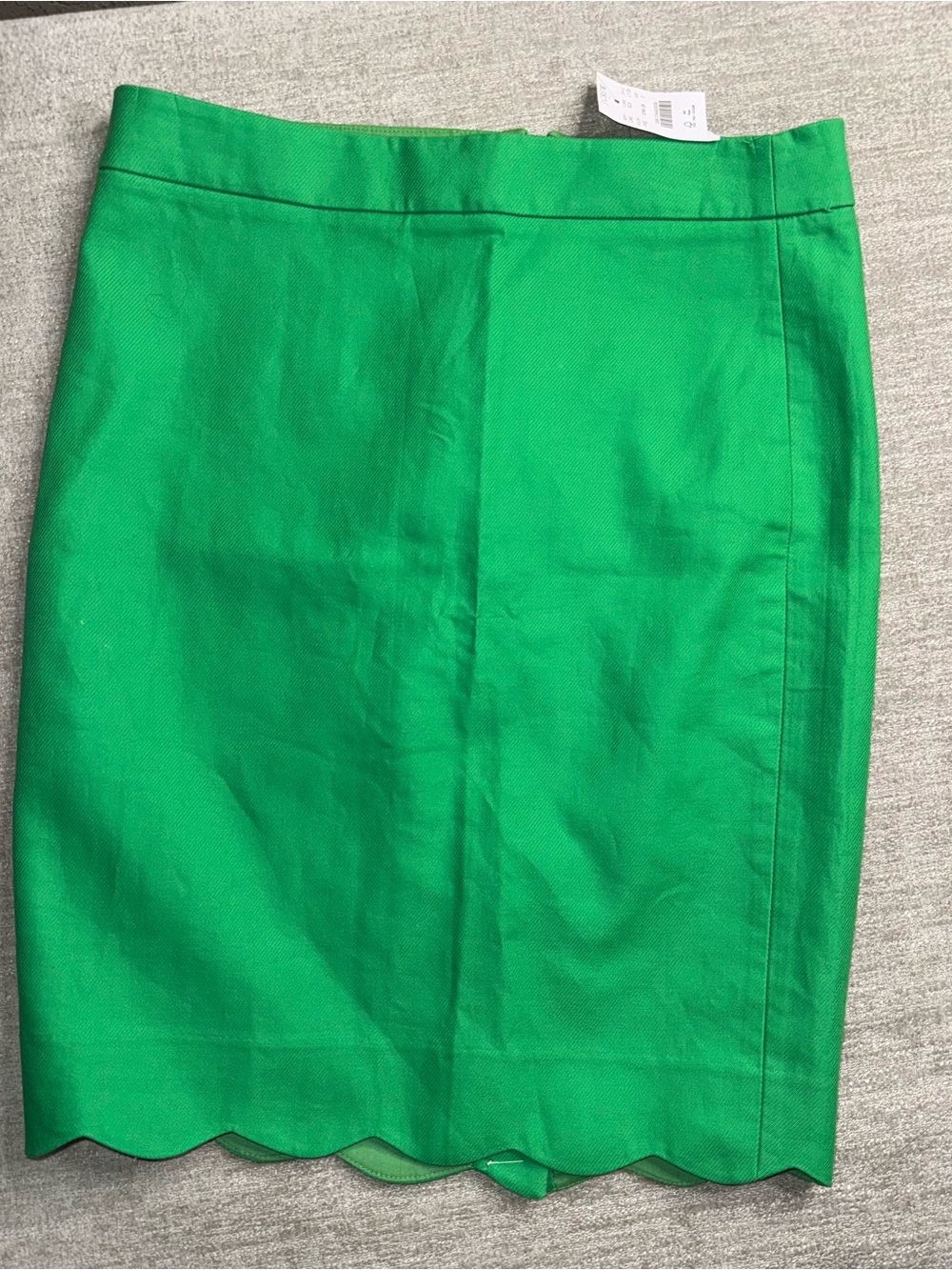 J.Crew Scalloped Hem Pencil Skirt Vintage Kelly Green Size 0 NWT